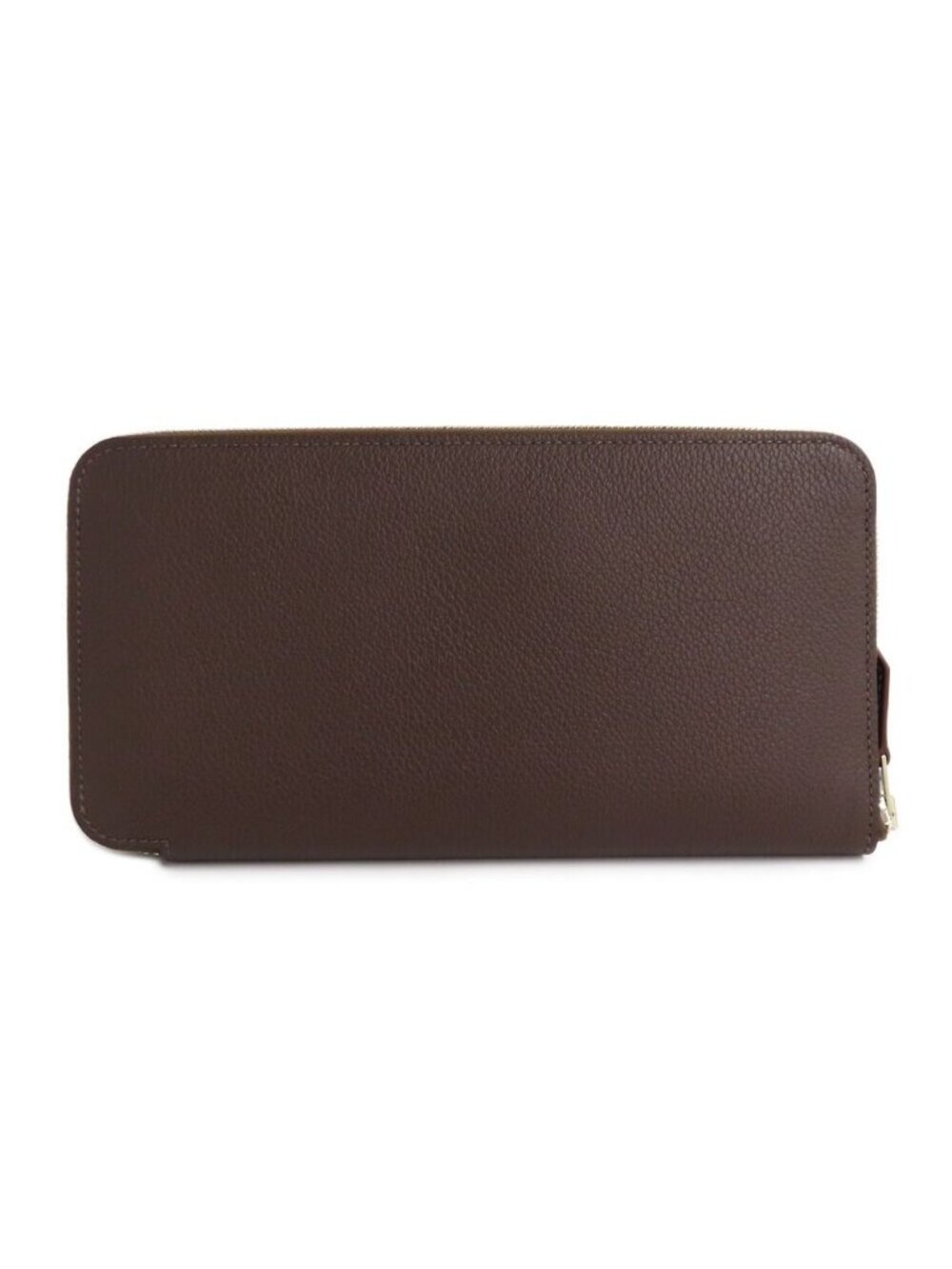 Hermes Azap Long Silk In Mocha Color Zip Around Wallet